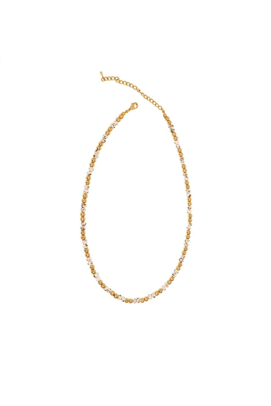 White Wood Beaded Necklace