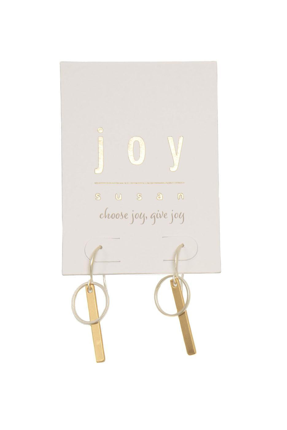 Mixed Metal Circle & Bar Fishhook Earrings
