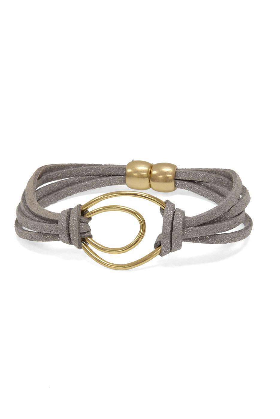 Flame Shimmer Suede Bracelet