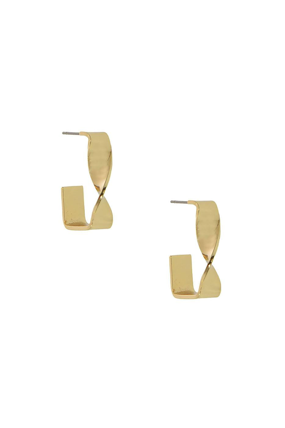 Twisted Angle Hoop Post Earrings