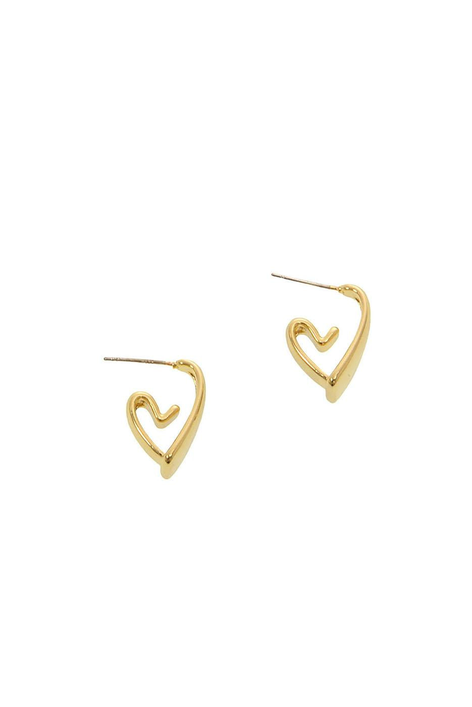 Sweet Heart Hoop Post Earrings