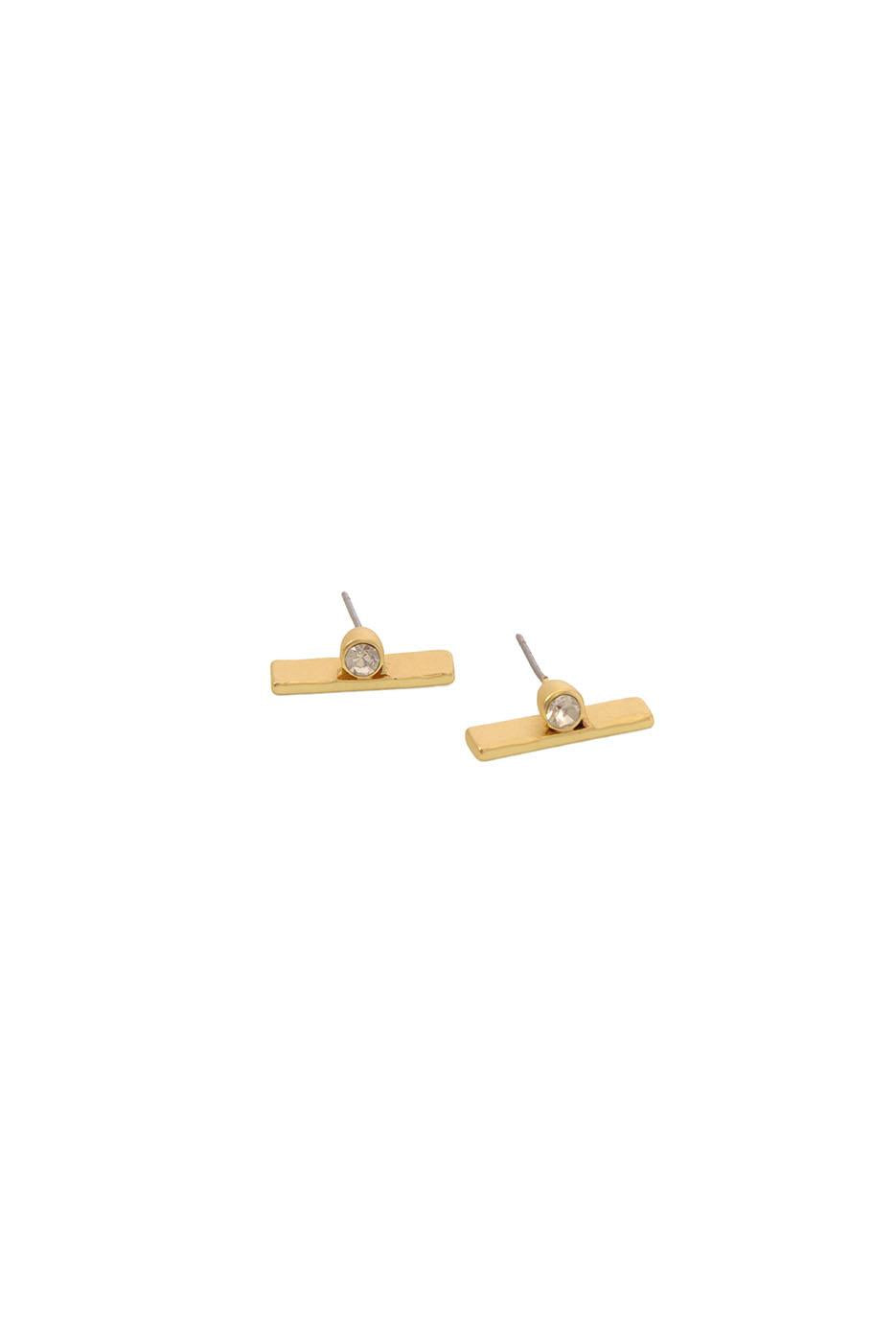 Bar + Stone Stud Earrings