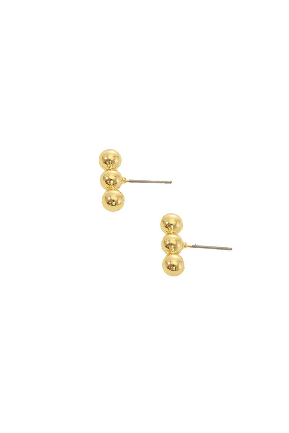3 Ball Bar Stud Earrings