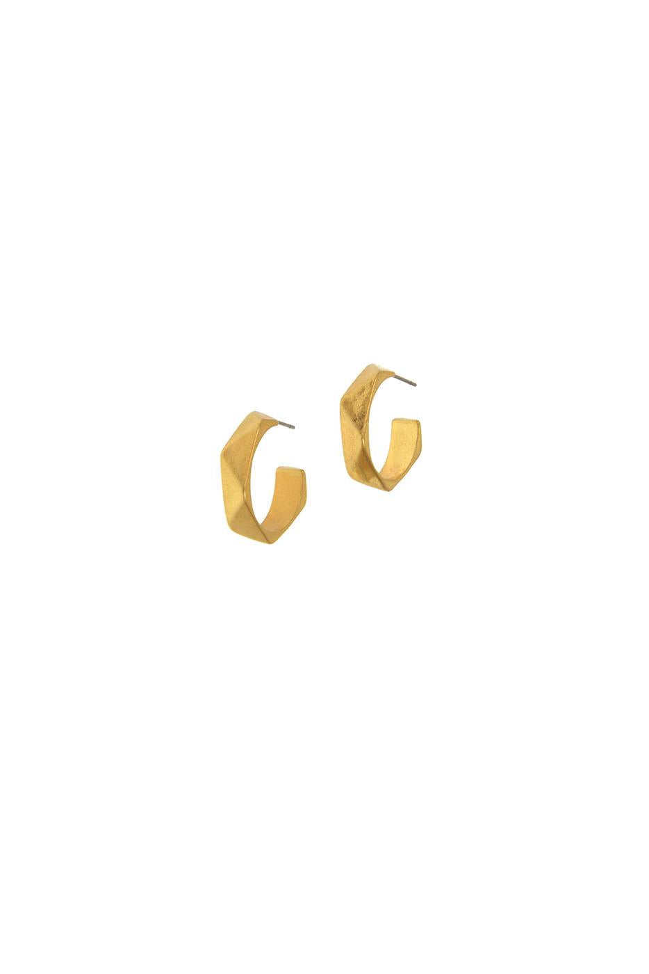 Post Faceted Hoop Earring
