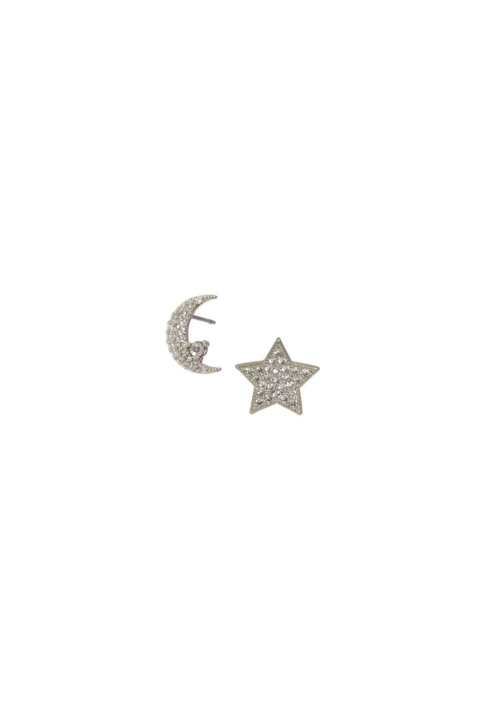 Post Stud Crystal Moon Earring