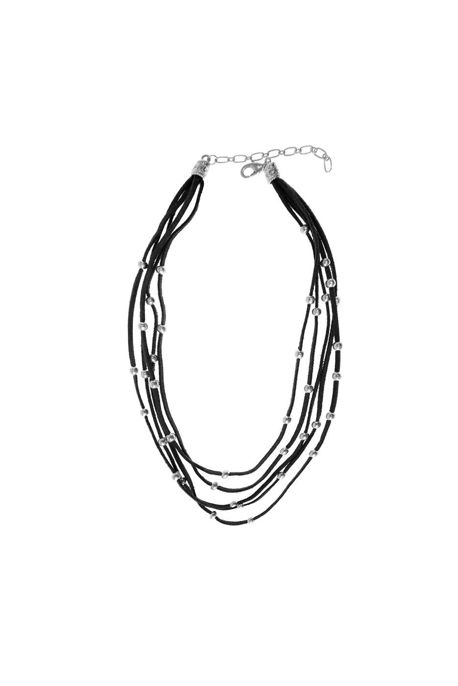 Multi Suede Bead Necklace