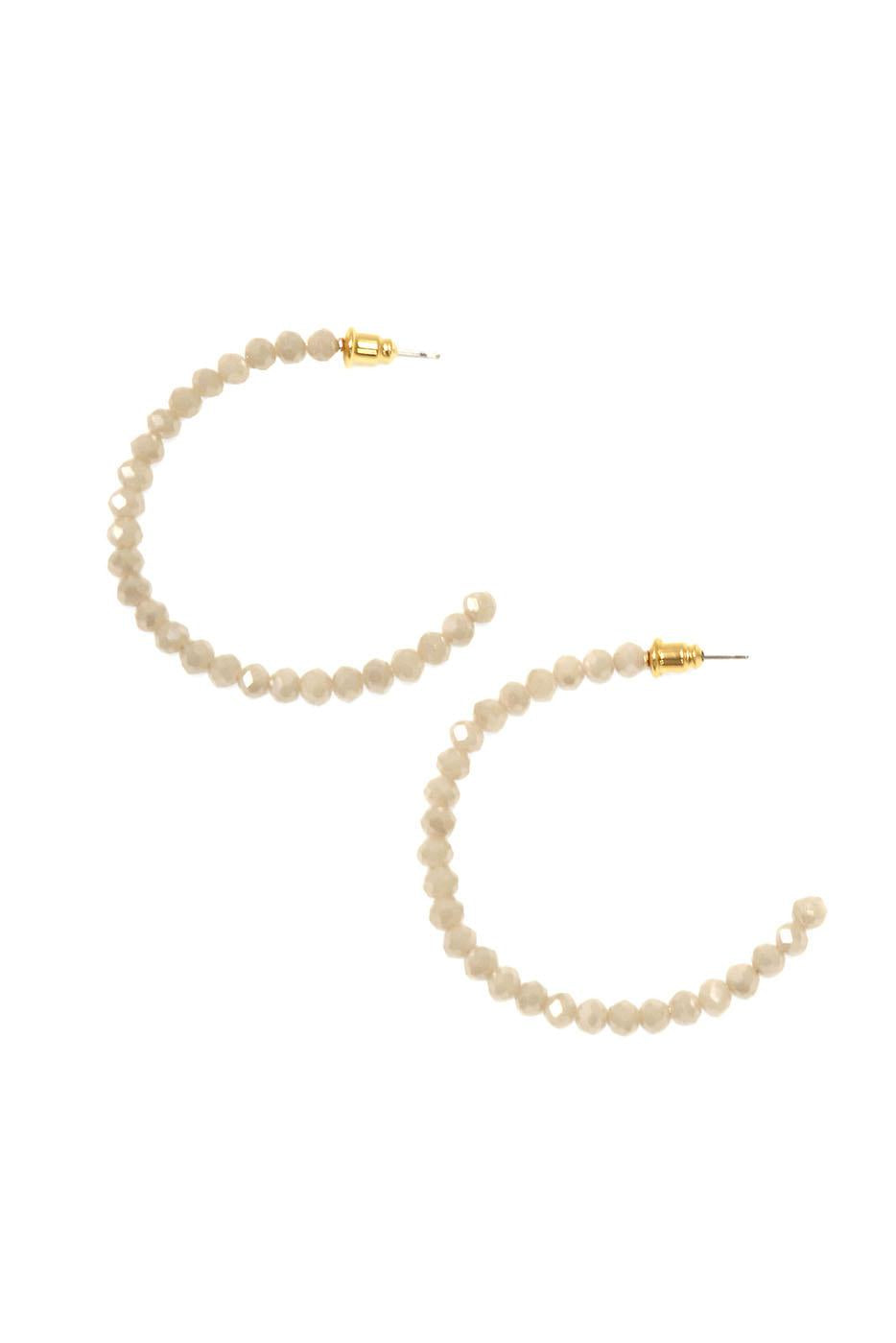 Beaded Hoop Post Earrings