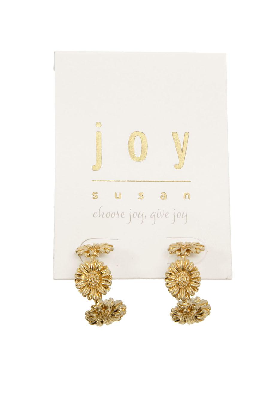 Daisy Crown Hoop Post Hoop Earrings