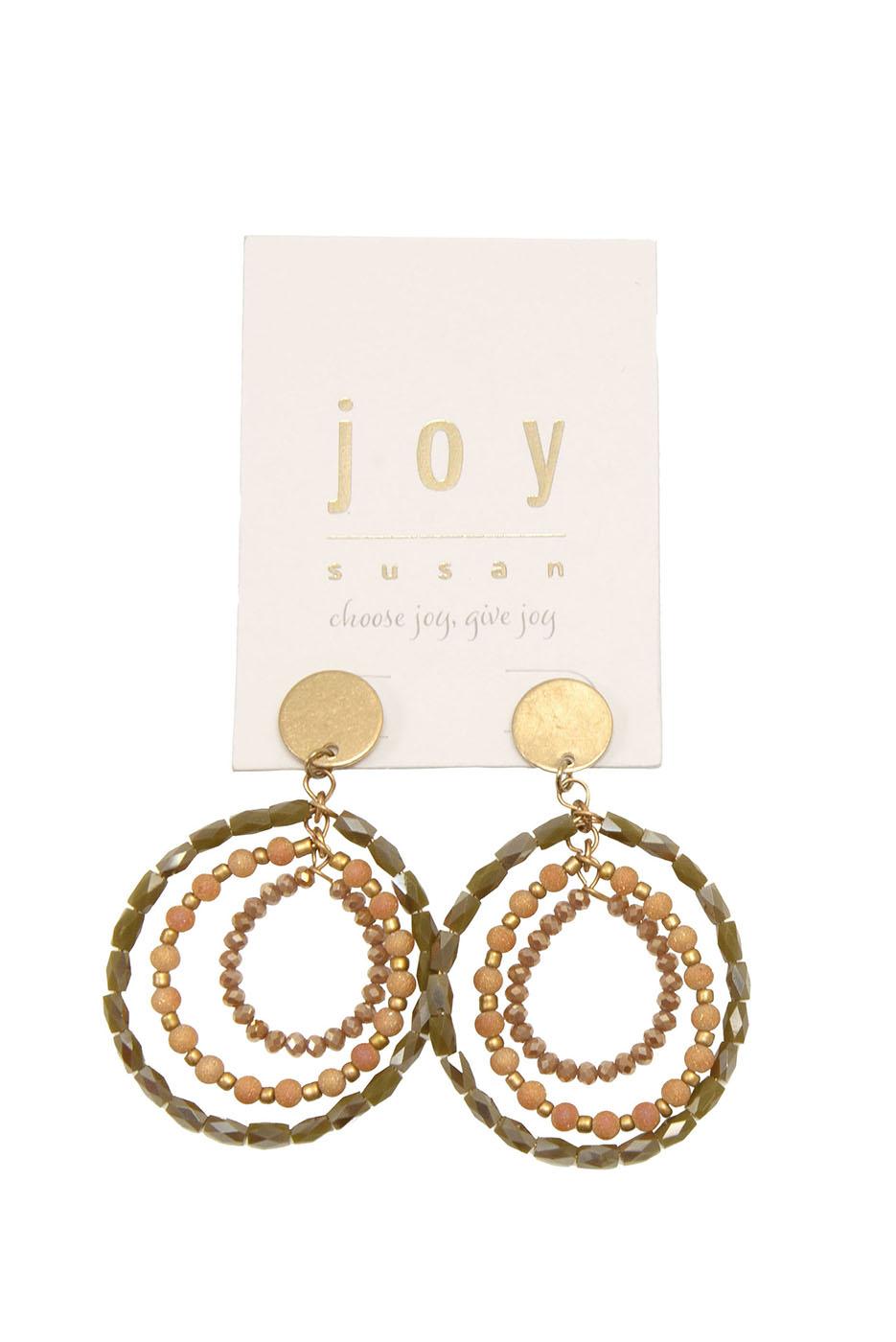 Neutral Beaded Loop Post Earrings