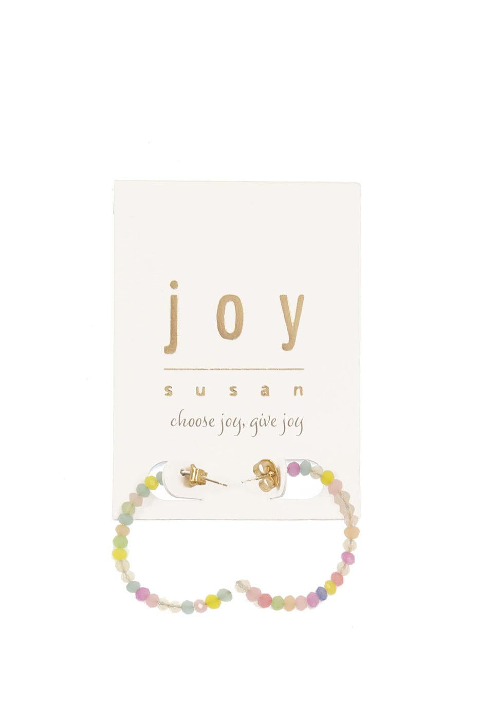 Sterling Post Hoop Glass Bead Earrings