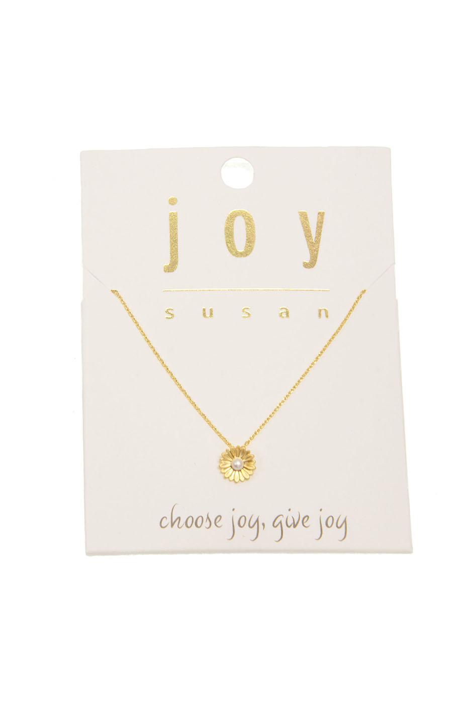 16"+ Sunflower w/Pearl Pendant Necklace