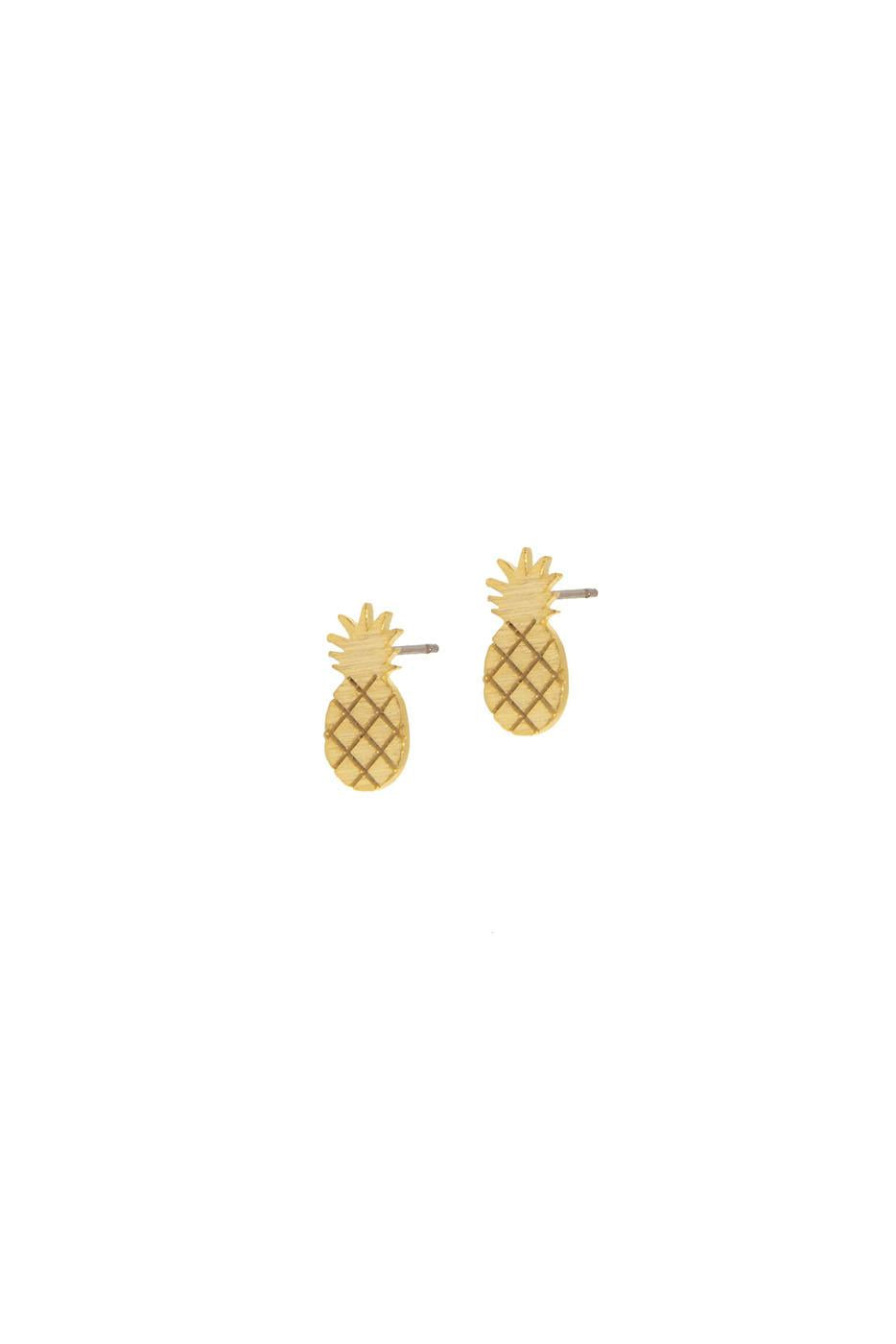 Scratched Pineapple Earring