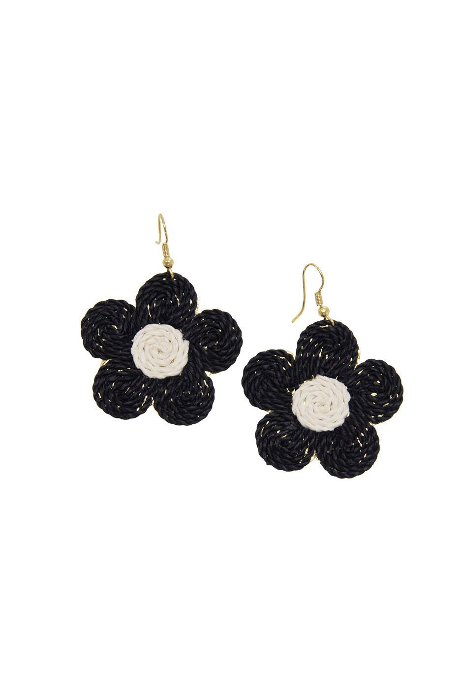 Straw Daisy Fishhook Earrings