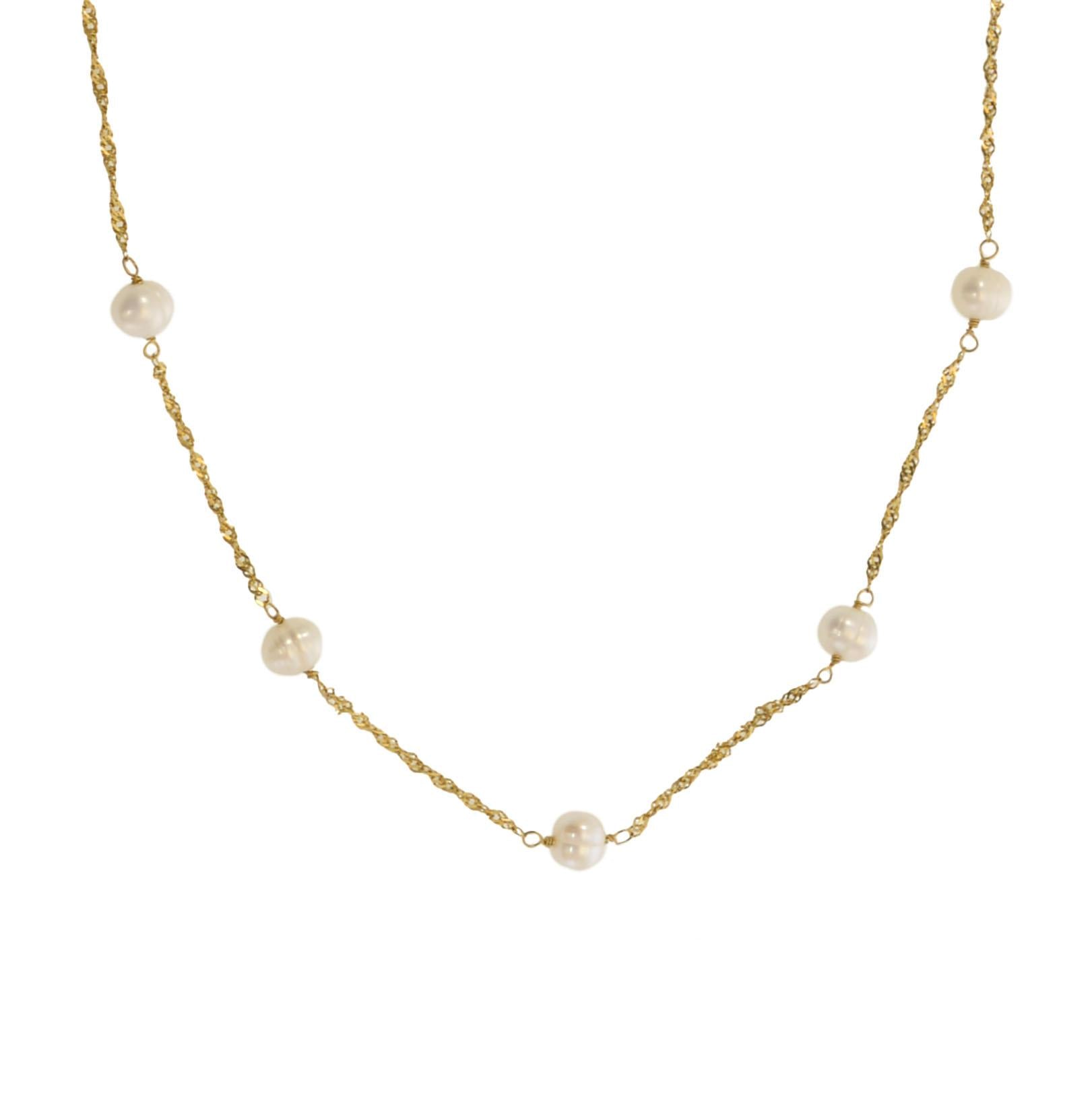 16+ Spaced Fresh Water Pearl Necklace