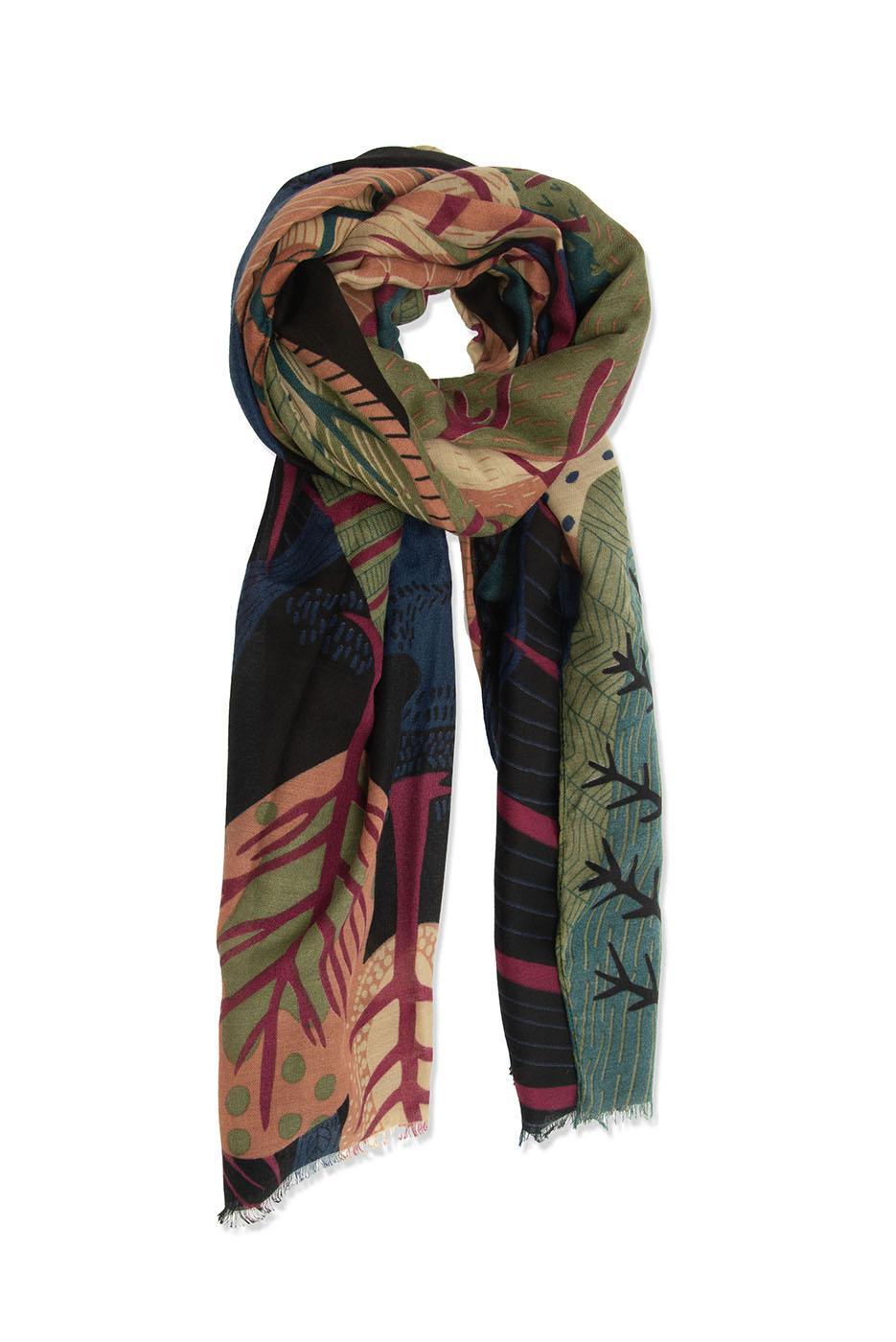 Jewel Tone Multi Trees Scarf