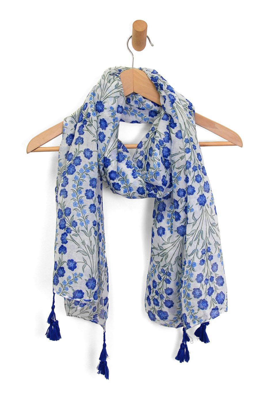 Forget-Me-Nots Tassel Scarf