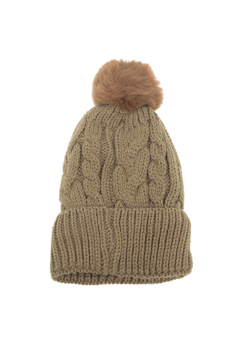 Chunky Cable Pompom Hat