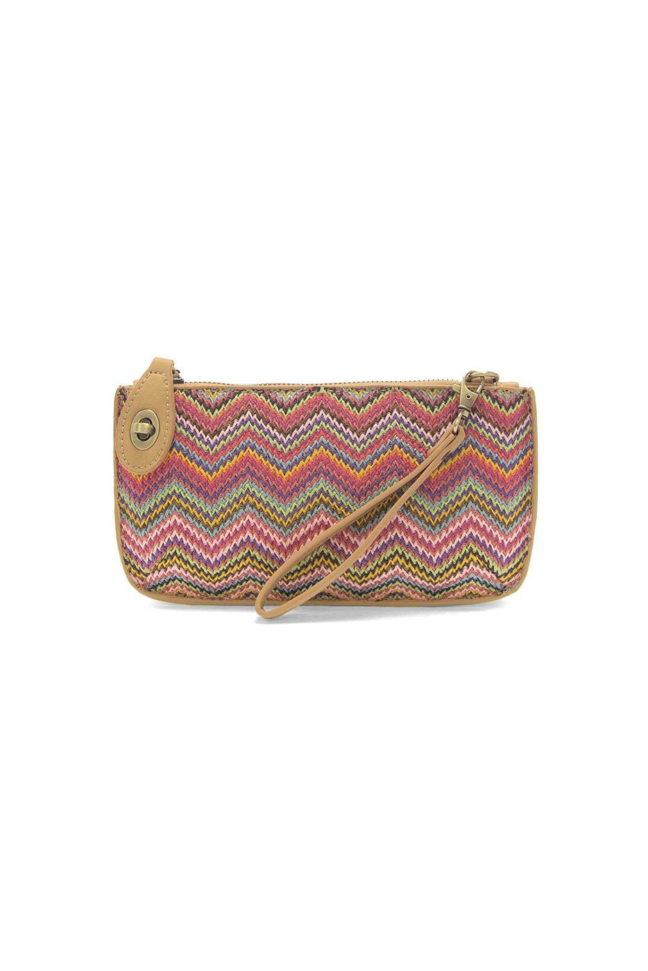 Straw Mini Crossbody Wristlet Clutch