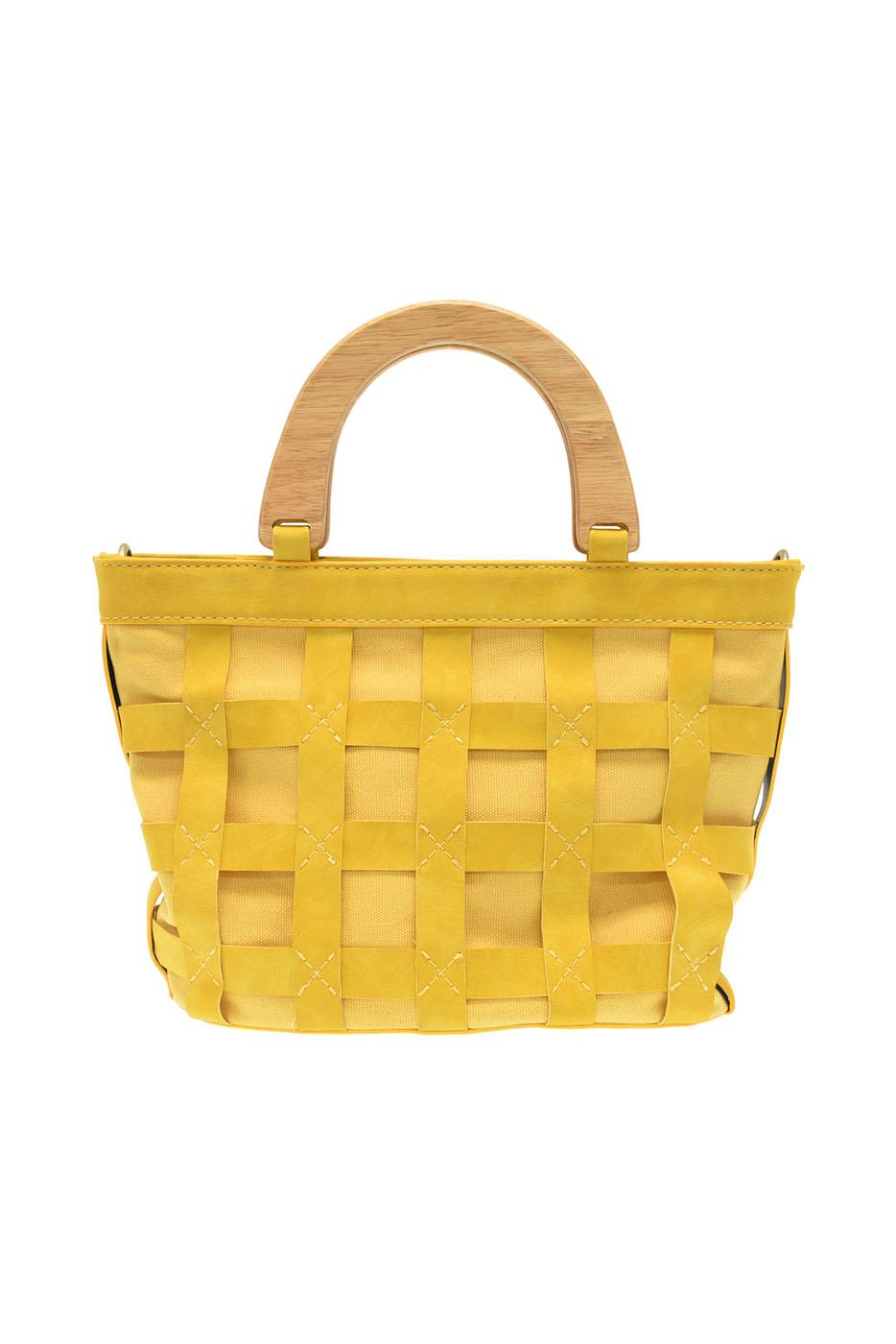 Cora Cage Wood Handle Bag
