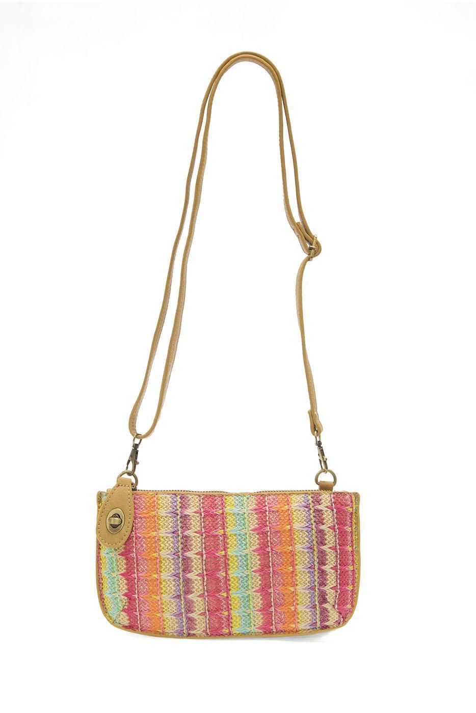 Woven Stripe Straw Mini Wristlet Crossbody – Joy Susan