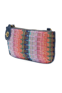 レインボーバンド首用 Woven Stripe Straw Mini Wristlet Crossbody – Joy Susan