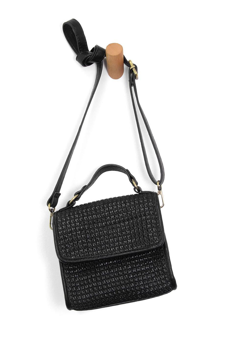 Freya Top Handle Flap Crossbody Braided Bag