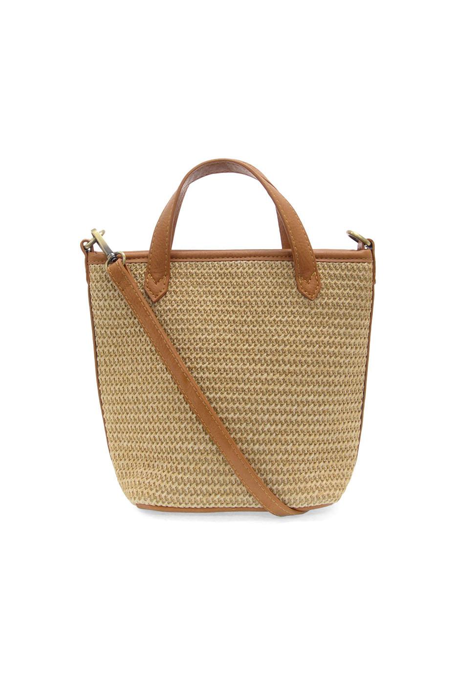 Natural Straw Mini Bucket Crossbody