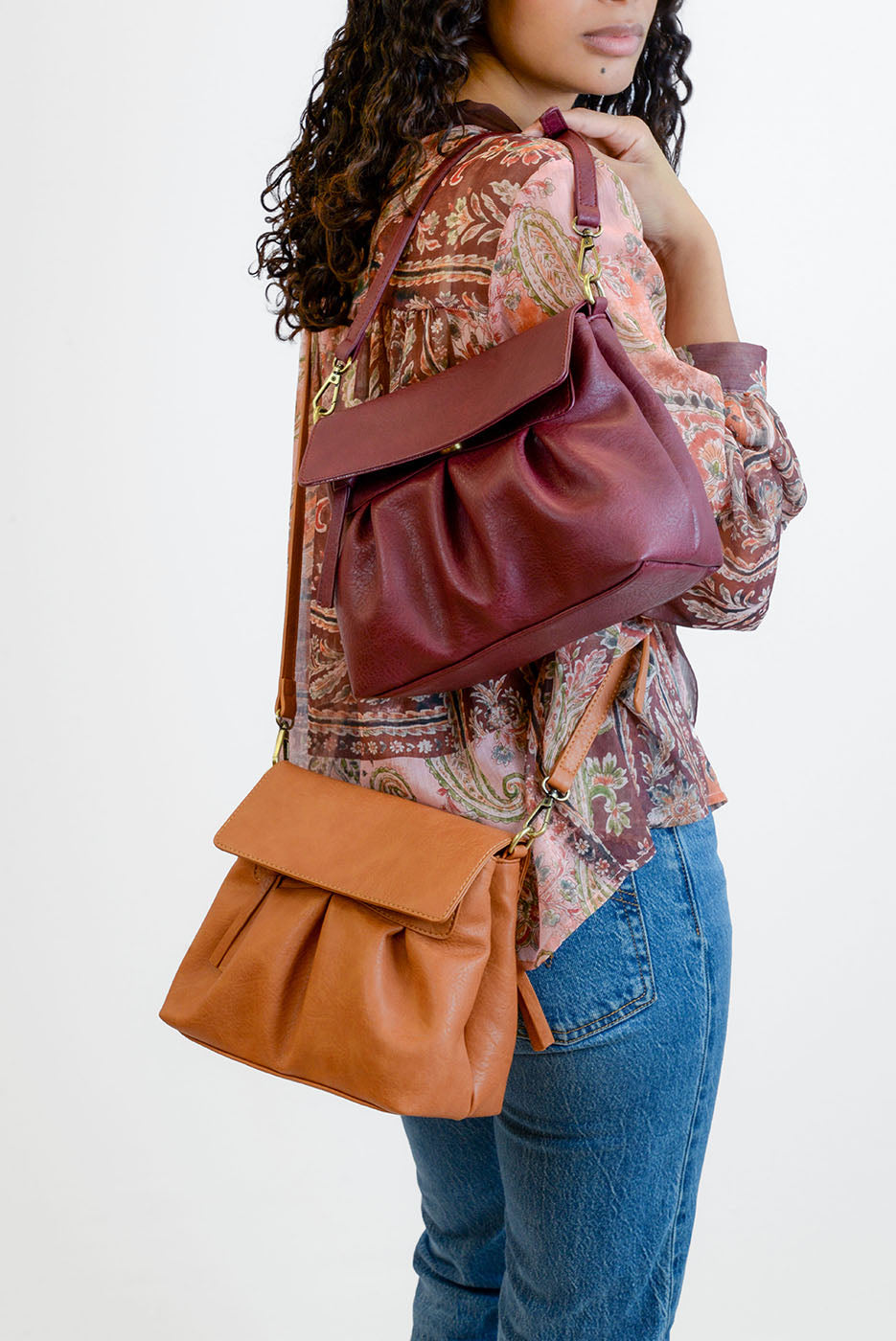Adrienne Pleated Flap Crossbody