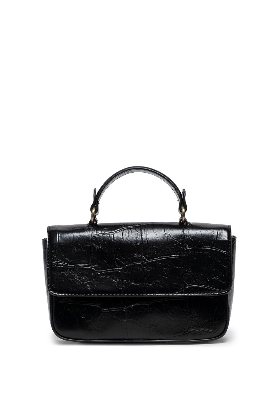 Wilma Faux Croc Mini Flap Top Handle Crossbody