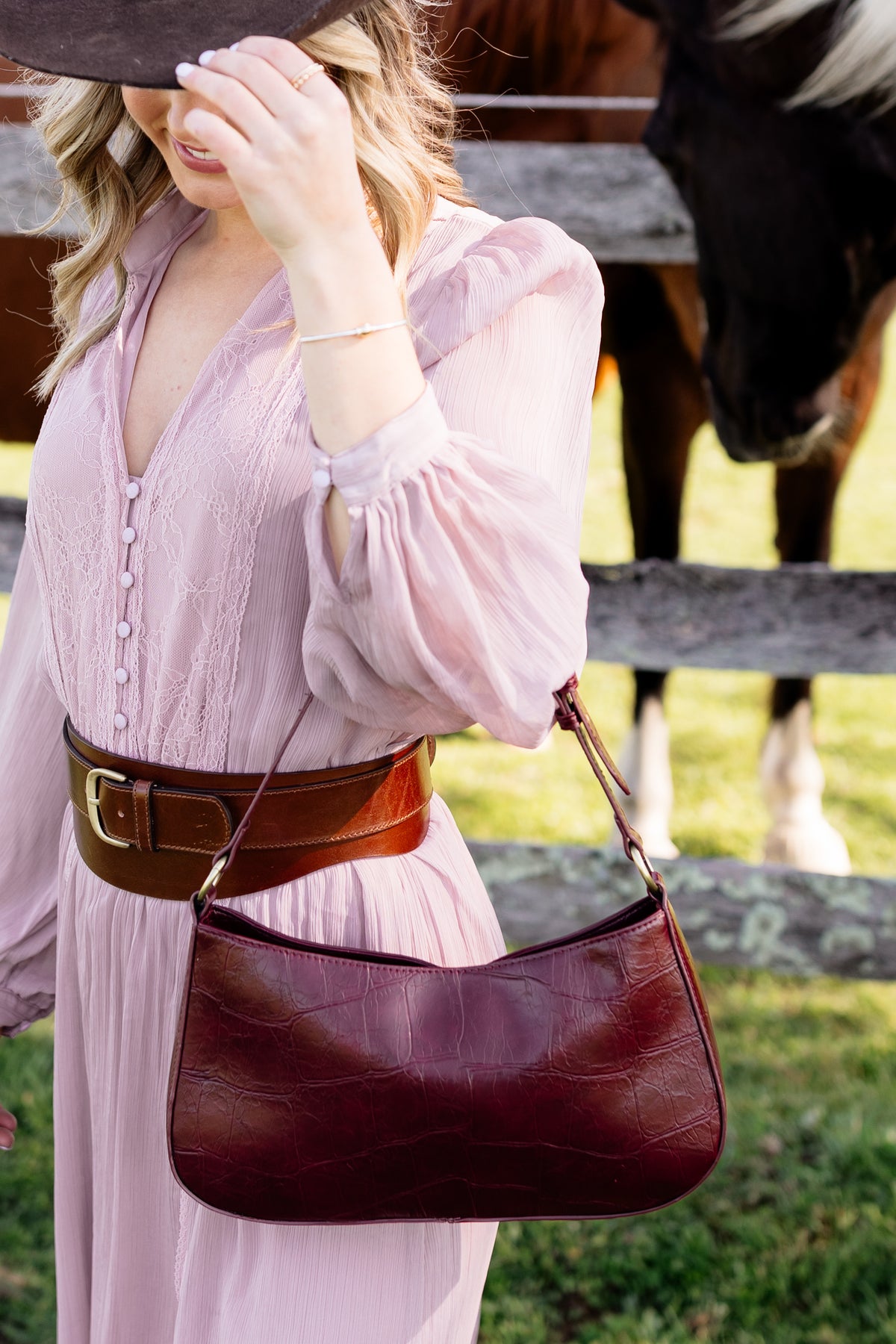 Erin Faux Croc Hobo Shoulder/ Crossbody – Joy Susan