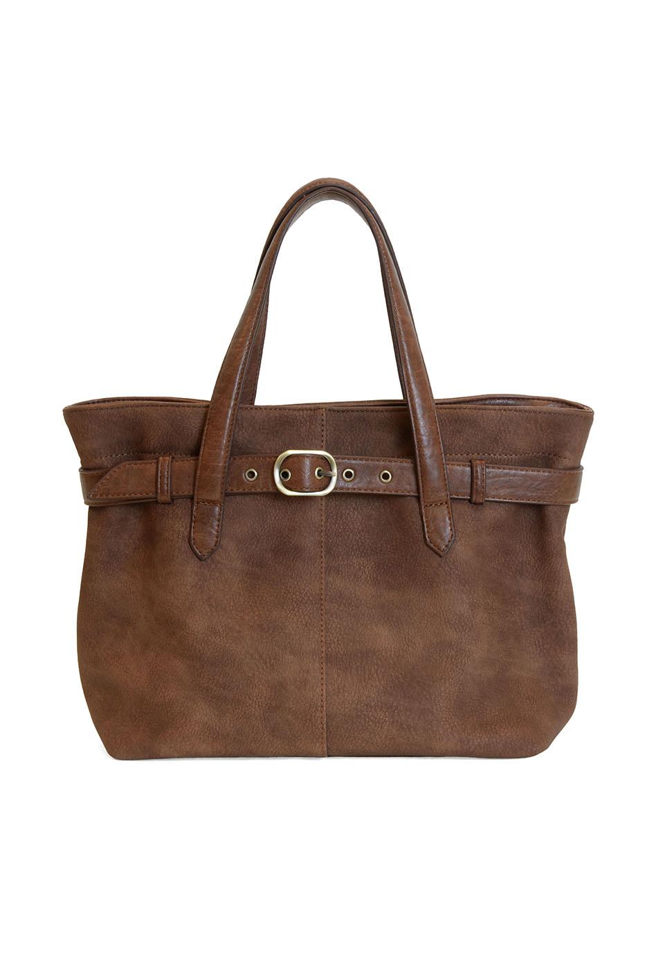 Geneva Medium Sueded Belted Tote Crossbody