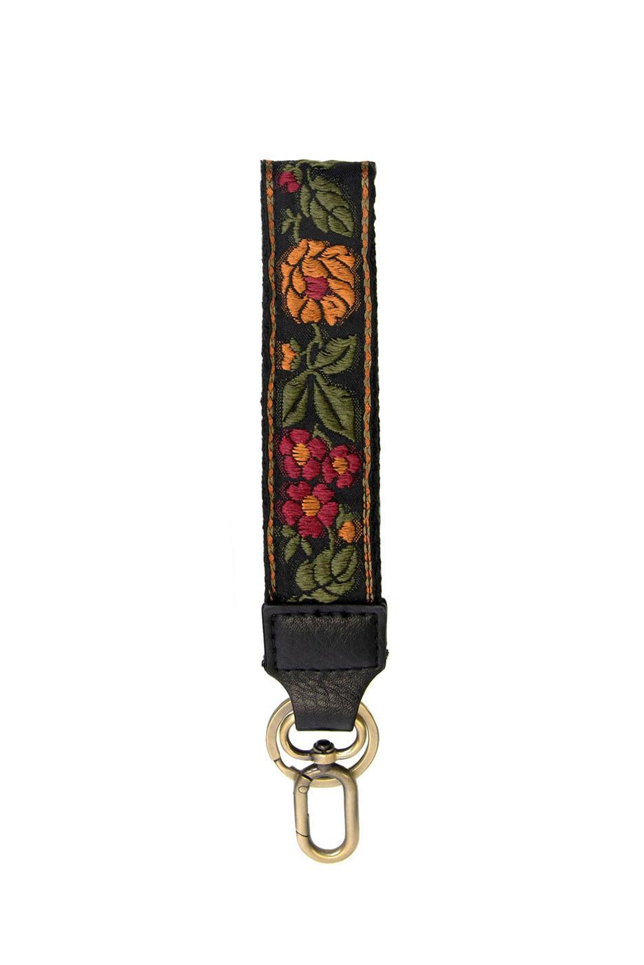 Floral Vine Embroidered Easy Find Wristlet