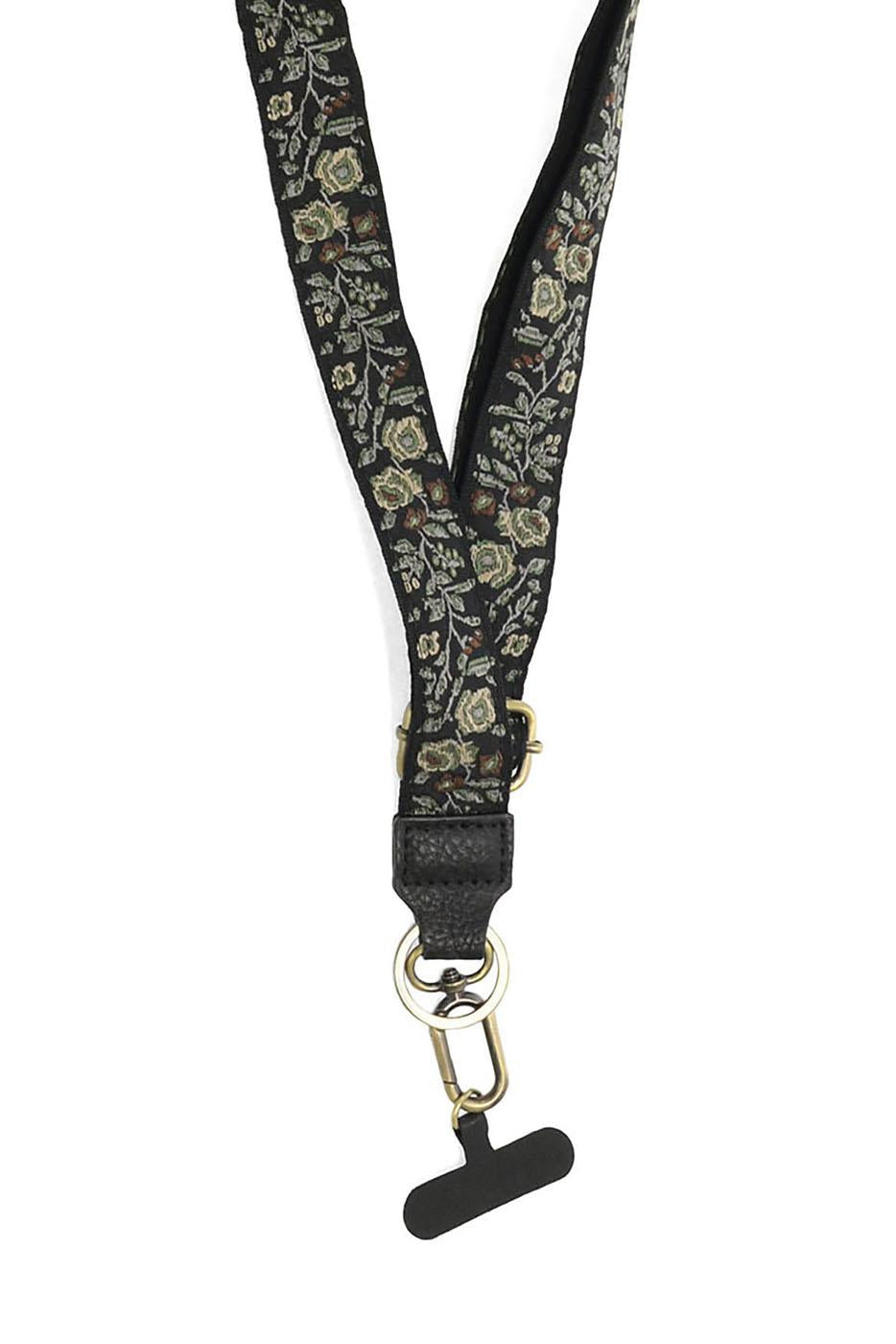 1.2" Olive Trailing Floral Adjustable Lanyard