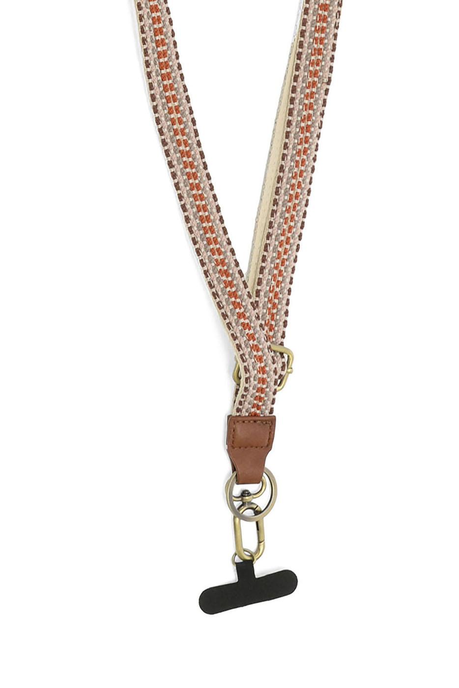 1" Soft Multi Stripe Woven Adjustable Lanyard