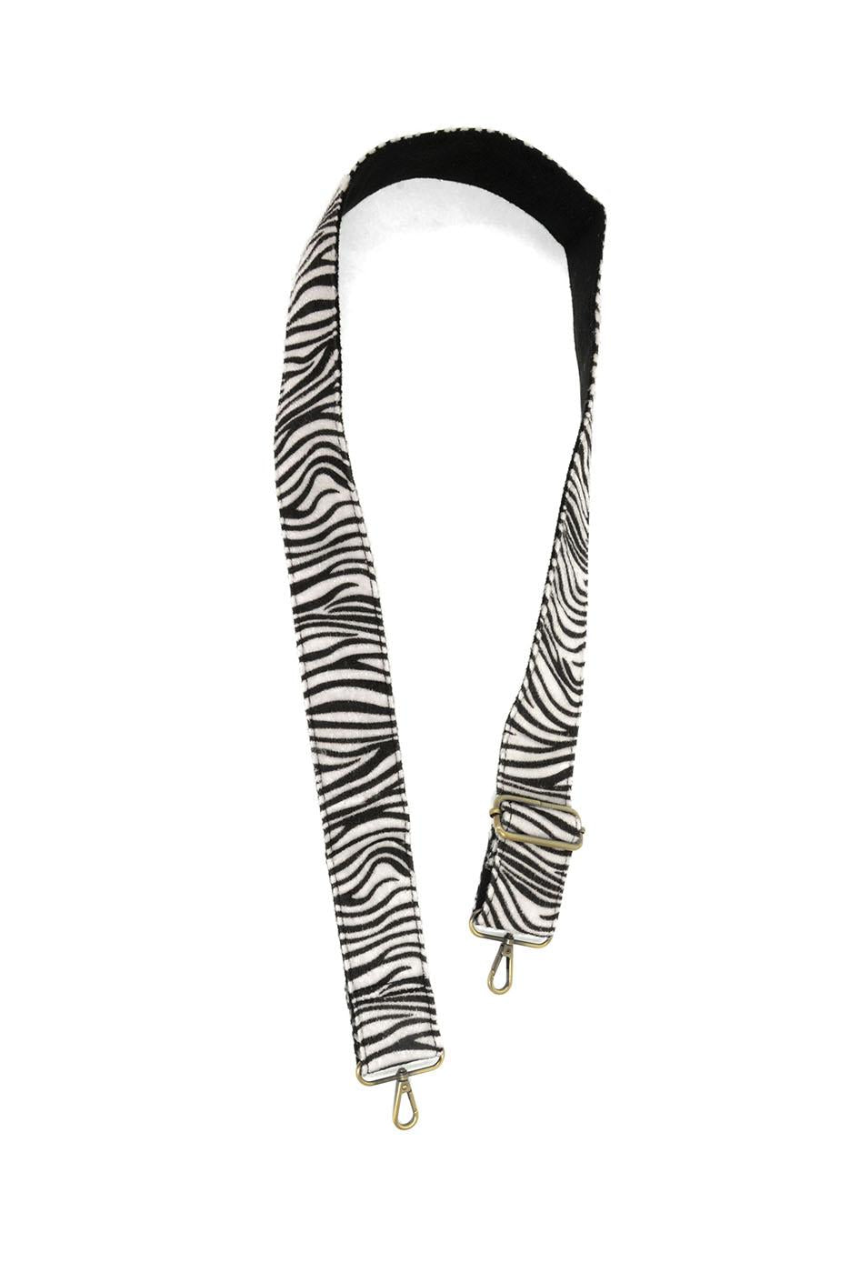 Zebra Faux Fur Guitar Strap