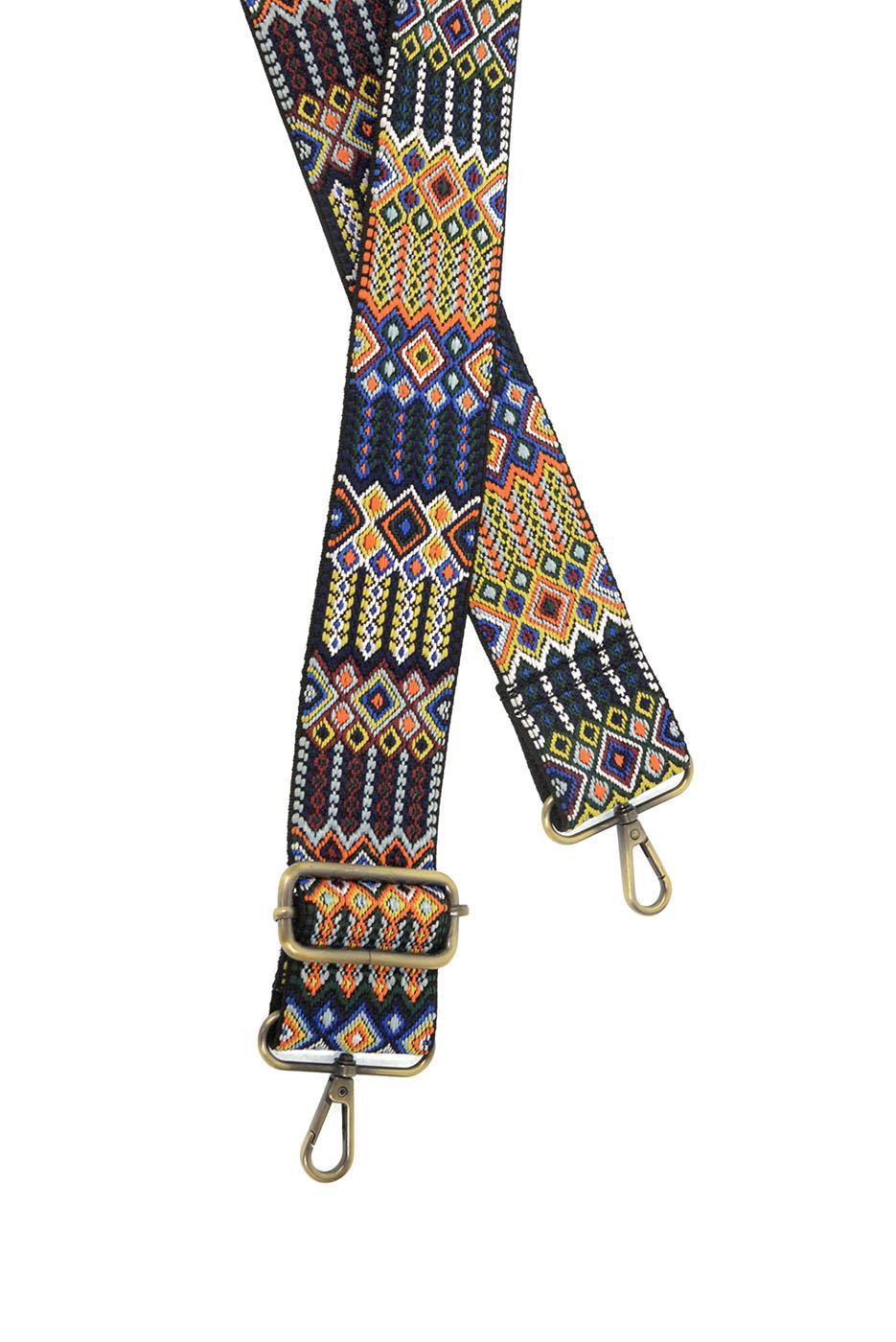 Multi Diamond Embroidered Guitar Strap