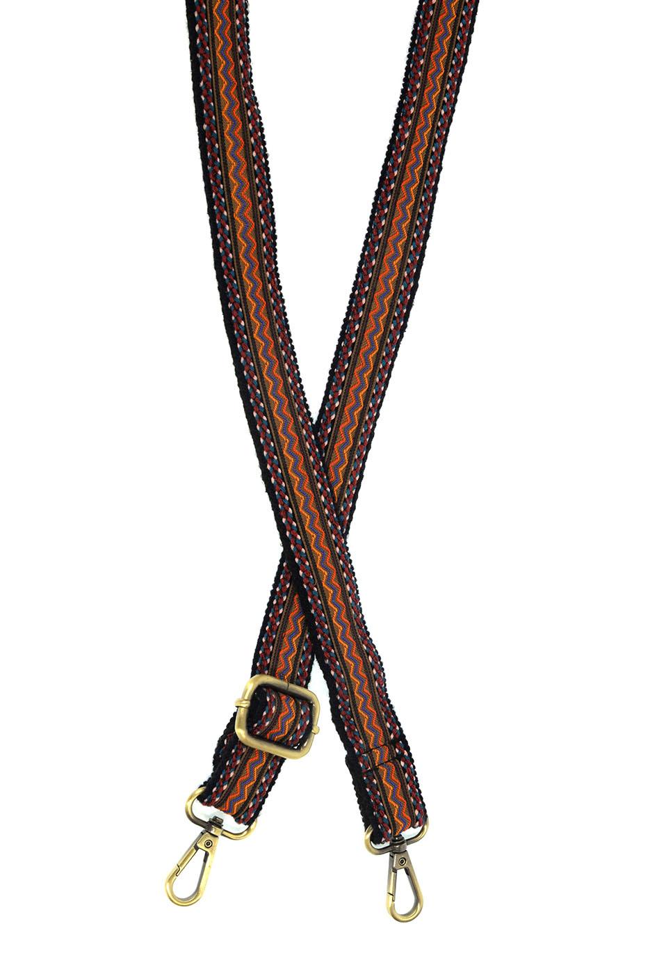 Multi Zig Zag Embroidered Guitar Strap