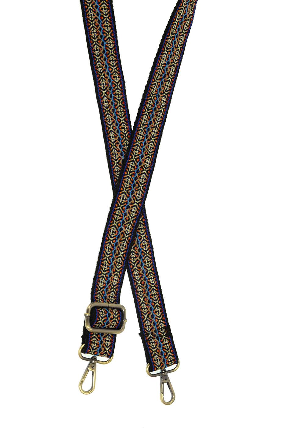 Multi Huichol Embroidered Guitar Strap