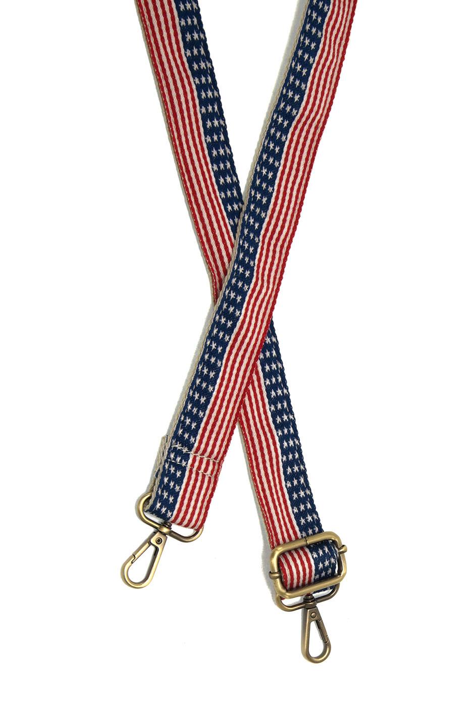 Multi USA Flag Woven Guitar Strap