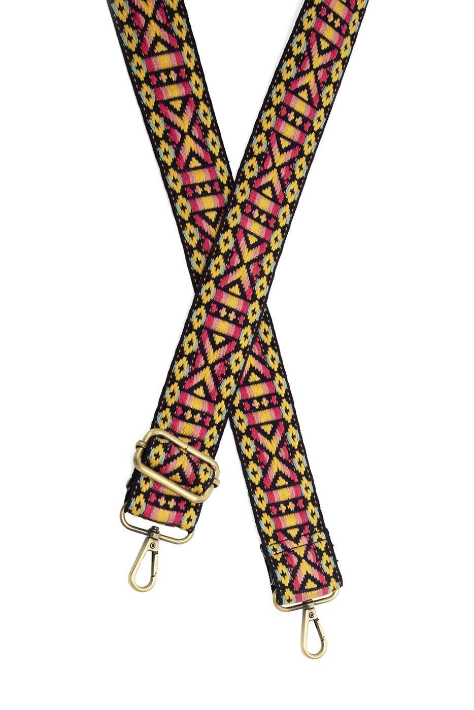 Modern Geo Embroidered Guitar Strap