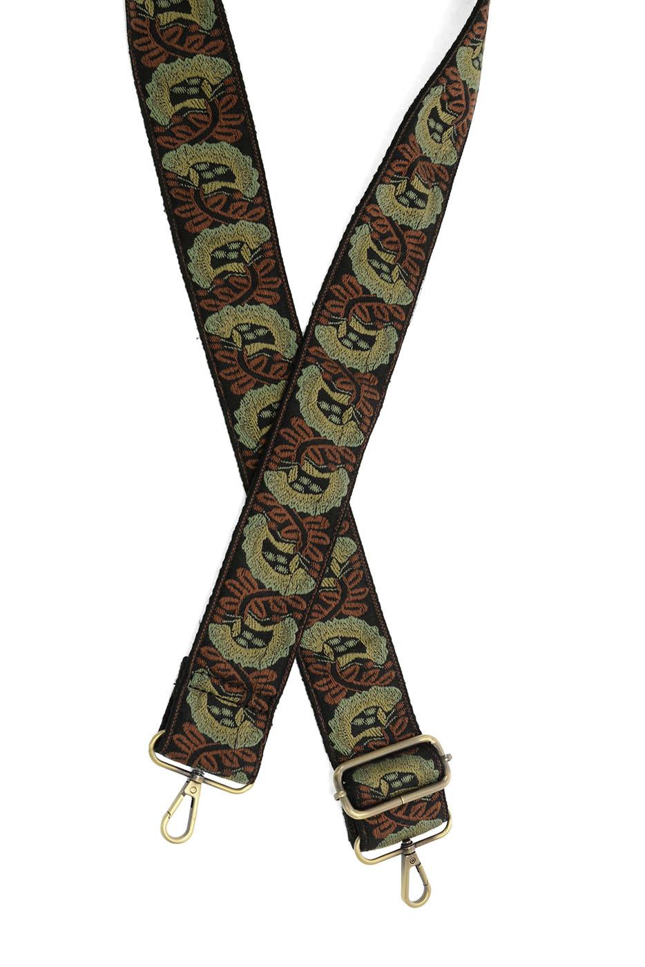 Blooming Poppy Embroidered Guitar Strap