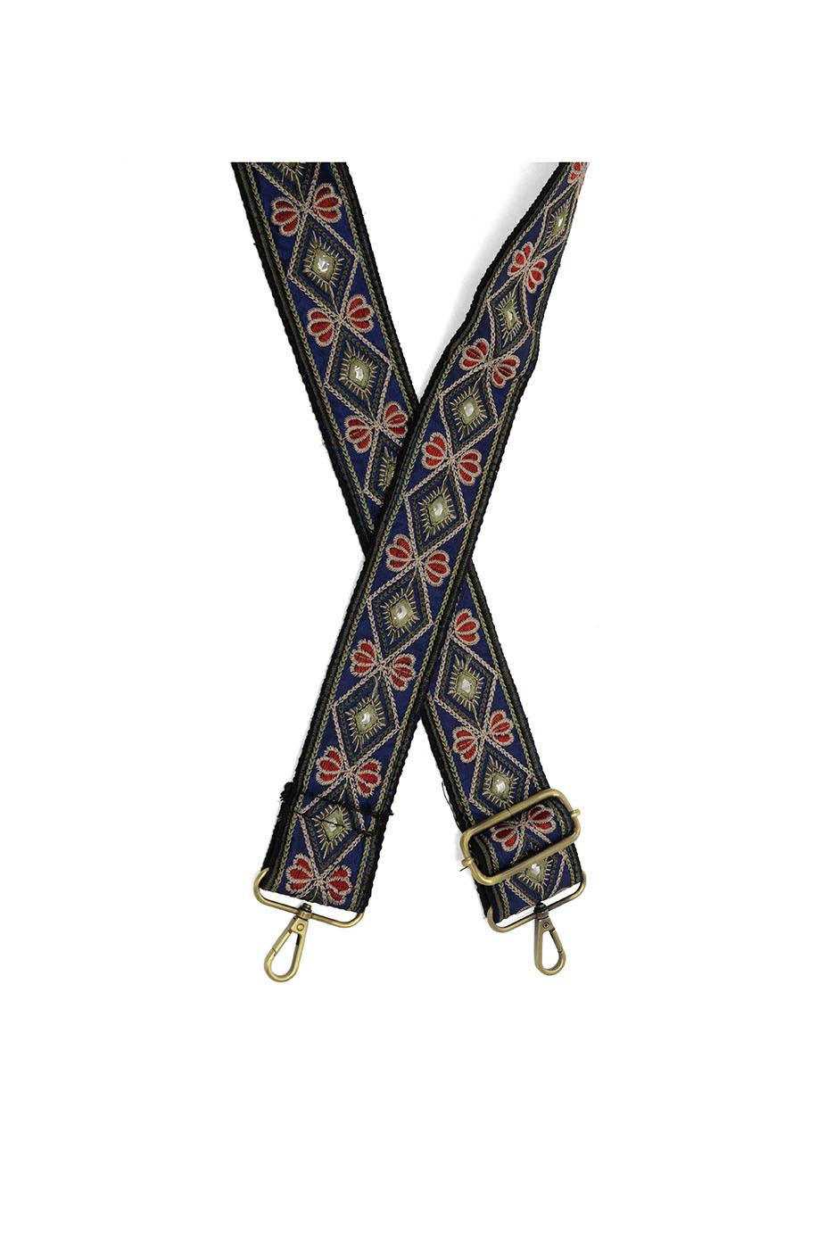 Ornate Diamond Embroidered Guitar Strap