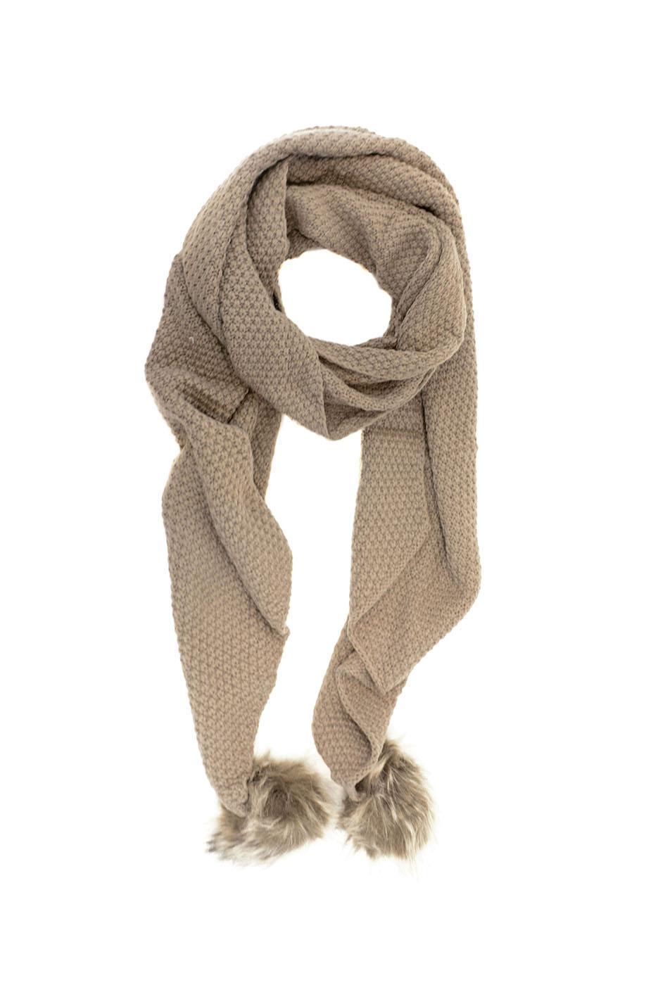 Faux Fur Pom Pom Scarf