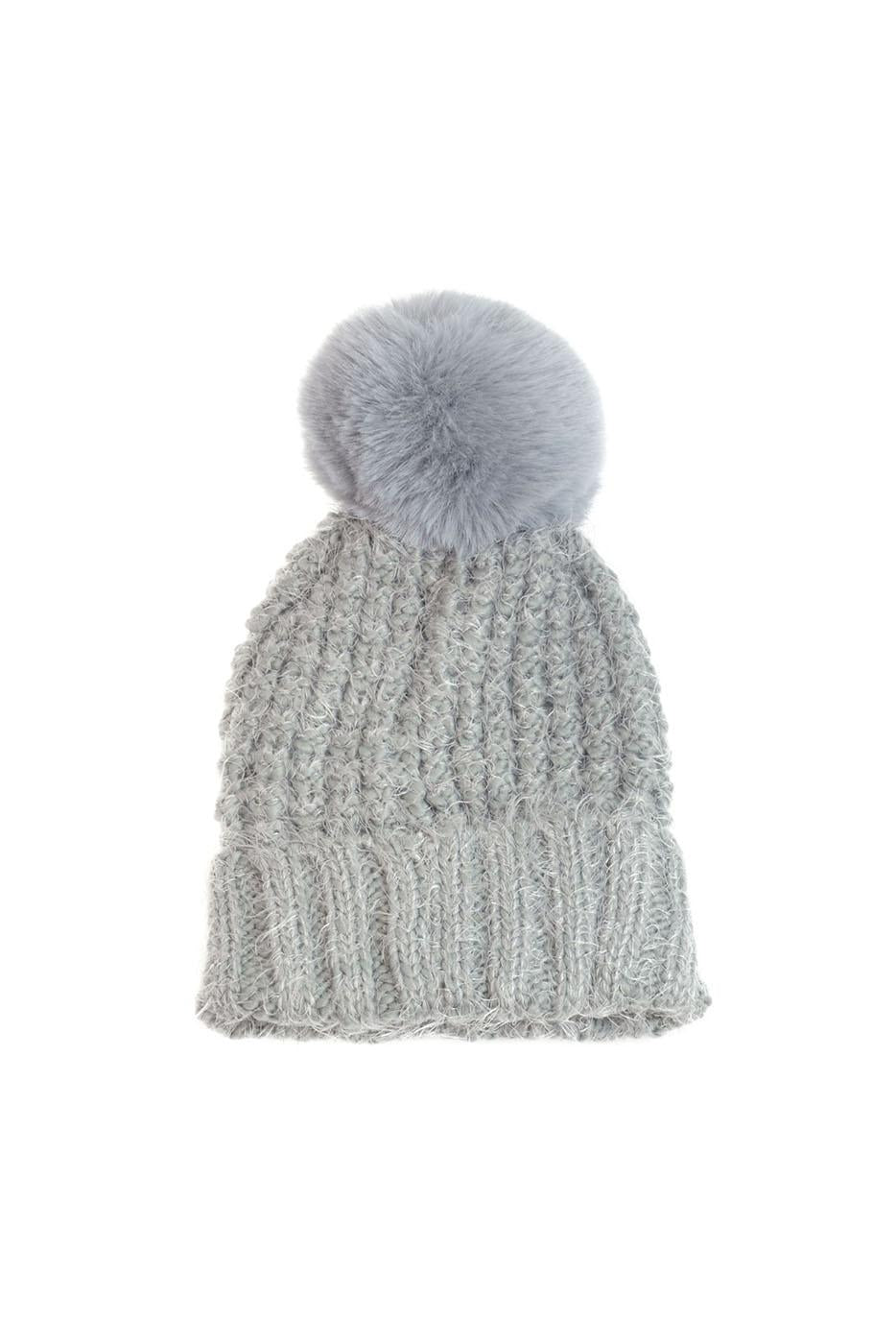 Waffle Knit Pom Pom Hat