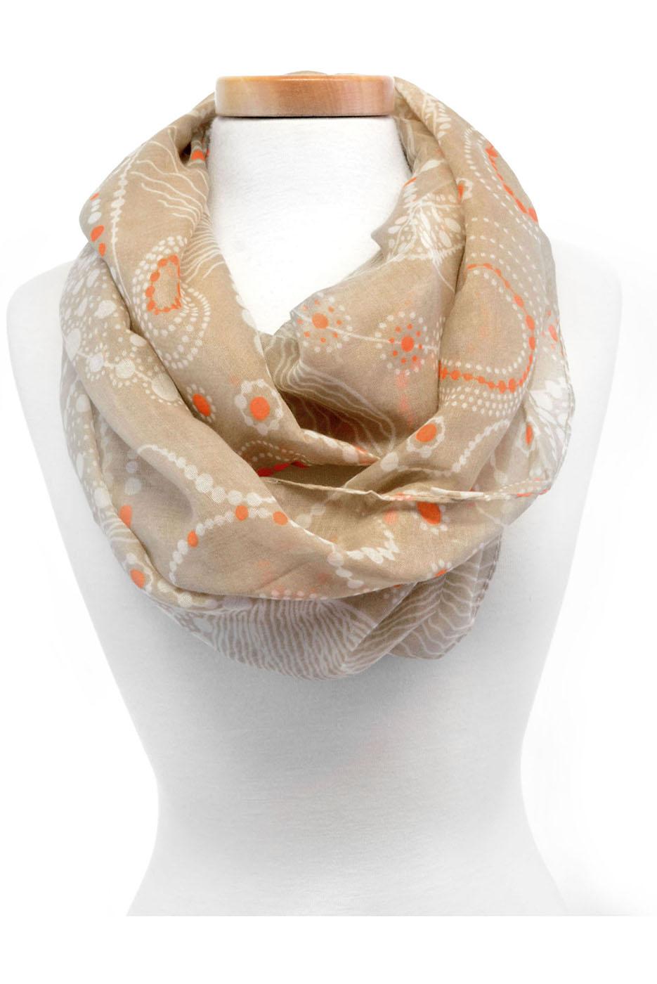 Circle Print Infinity Scarf