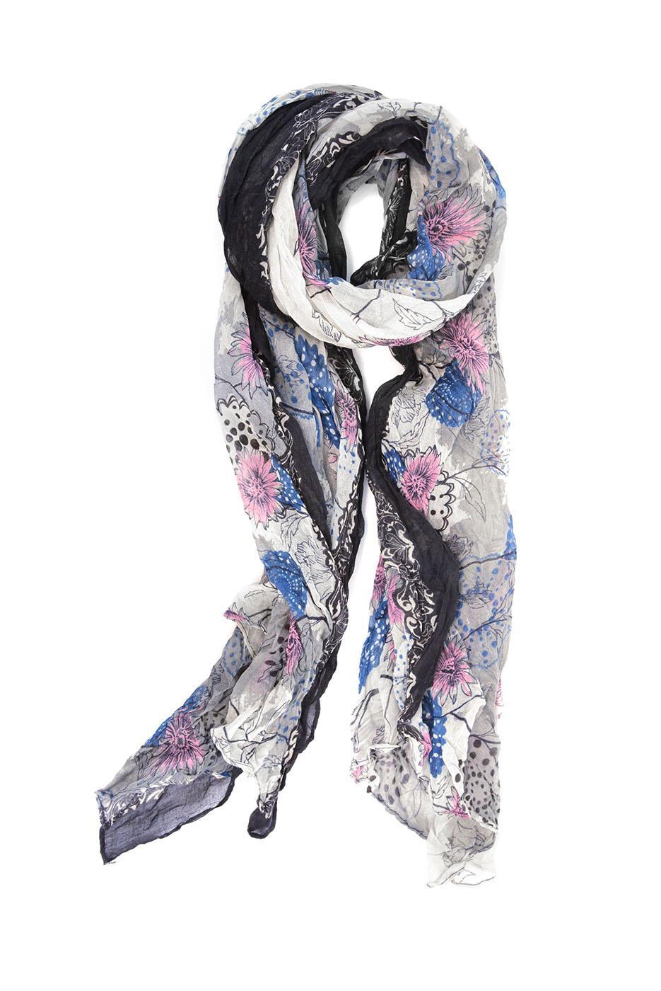 Floral Border Scarf