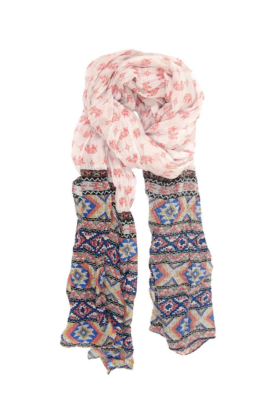 Elephant Fancy Border Scarf